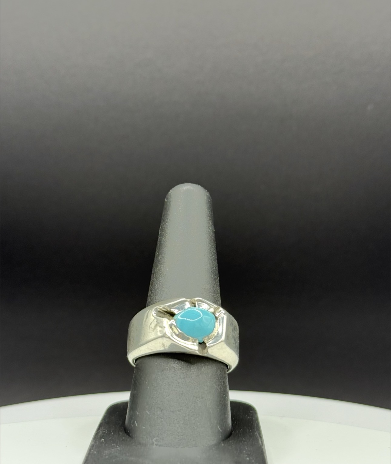 Sterling silver signet ring with Sleeping Beauty turquoise